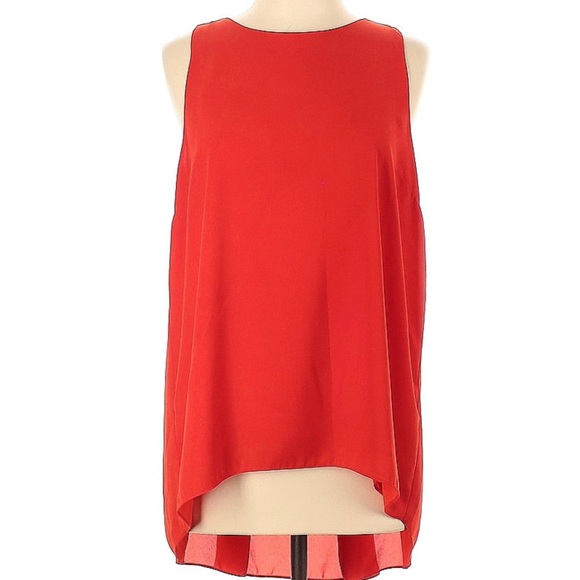 EUC- Vince Camuto Pleated Back Poly Chiffon Sleeveless Tunic - Picture 2 of 7